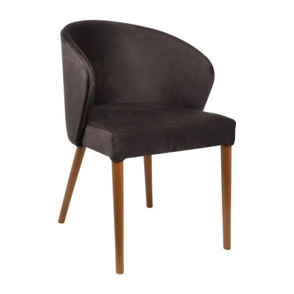 Трапезен стол Lux кафяв текстил със златисти крака 57x54x81 см