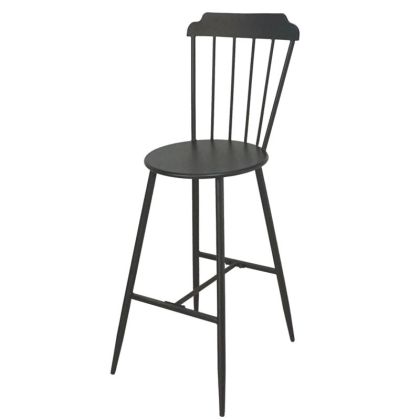 Черен висок метален стол - 53x45x116 см