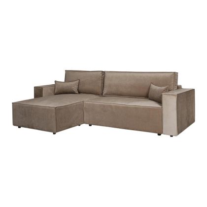 Ъглов диван ISABELLA с текстилна бежова дамаска 270x160x90cm