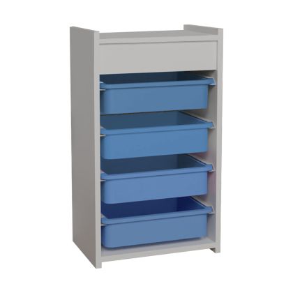 Cabinet with baskets Toily white-blue melamine 45x30x75cm