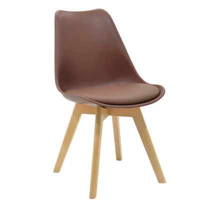 Chair Gaston PP-PU brown-natural leg 53.5x48.5x83cm