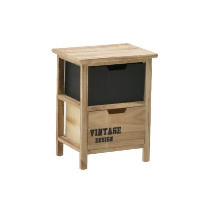 Chest Tenbo Inart natural-black wood 34x25x22cm