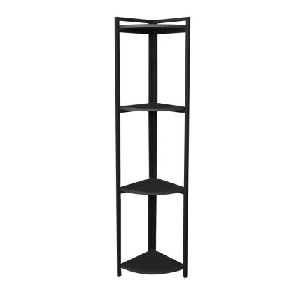 Floor corner shelf Byrk anthracite melamine-black metal 30x30x160cm