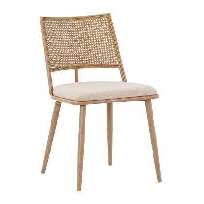 Giulia chair pe rattan fabric beige-metal natural 49x52x80cm