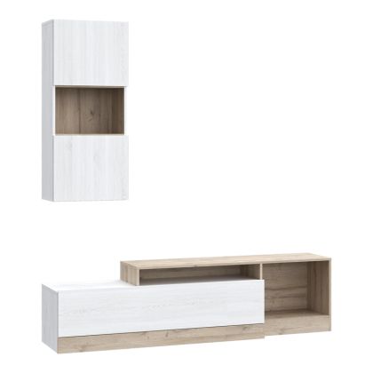 Living room complex Halmi white-oak 180x39x190cm