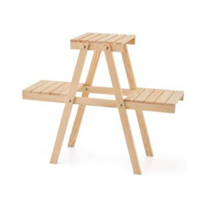 Plant shelf-stand unit Cillinnatural wood 60x20x50cm