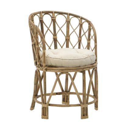 Rostan Inart natural rattan armchair with cushion 60x46x80cm