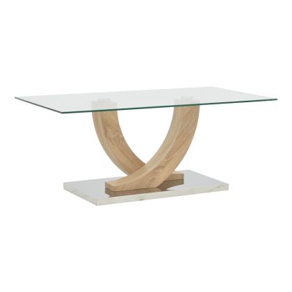 Table Kasm ora natural wood-glass 110x60x45cm