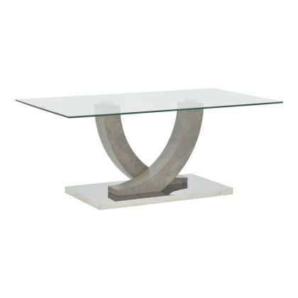 Table Kasmora grey wood-glass 110x60x45cm