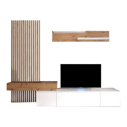 TV unit Litende sonoma-white 249.5x42x199.5cm