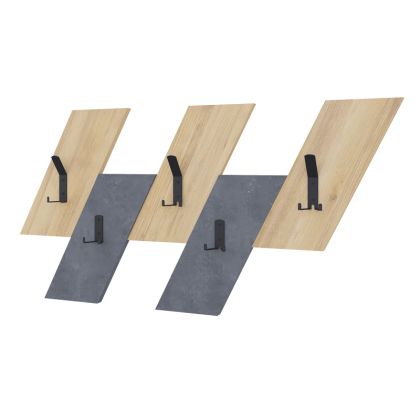 Wall hanger Livy oak-retro grey melamine 75.2x1.8x45.3cm