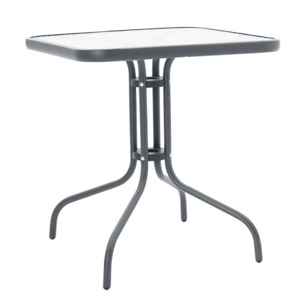 Watson table metal dark grey-glass 70x70x70cm