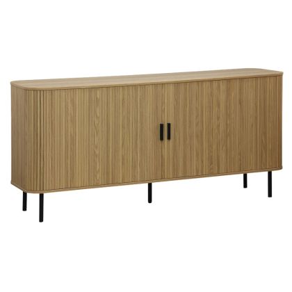 Бюфет Scandi MDF в натурален цвят с черни метални крака 170x45x80cm