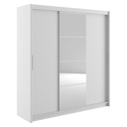 Гардероб Elodie с 3 слайд врати с огледало in бял цвят 200x61x216cm