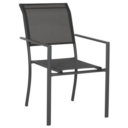 Градински алуминиев стол FEDAN сив HM5875.02 55,5Χ67,5Χ86Hcm.