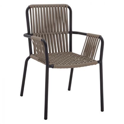 Градински алуминиев стол цвят капучино HM5784.02 56x58x85 cm.