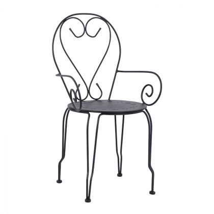 Градински метален стол Amore черен цвят HM5008.11 49x48x90 cm