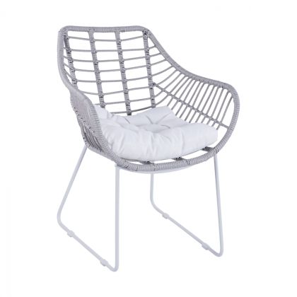 Градински метален стол бял мат HM5300.02