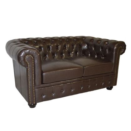 Двуместно канапе Chesterfield type HM3010.01 тъмно кафяв