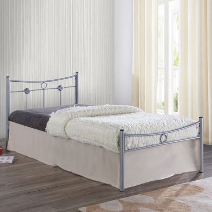 МЕТАЛНО ЛЕГЛО DUGAN Bed 90x200 СРЕБРИСТО Ε8068,1