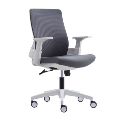 Офис кресло с мрежа в бяло и сиво ΕΟ529,30