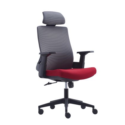 Офис кресло с мрежа в сиво и бордо ΕΟ528,20