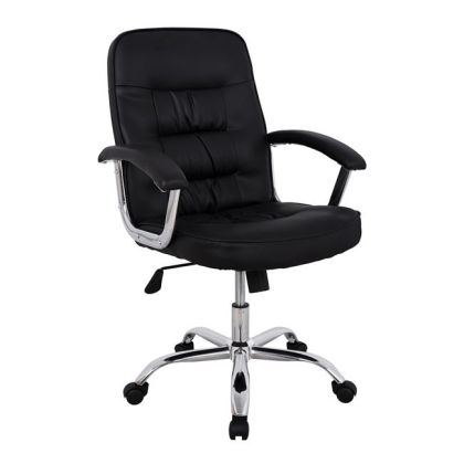 Офис стол еко кожа hm1113 с хромирана основа 62x62x104 см.