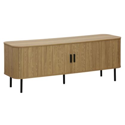 ТВ ШКАФ Scandi MDF натурален цвят с черни метални крака 150x45x57.5cm