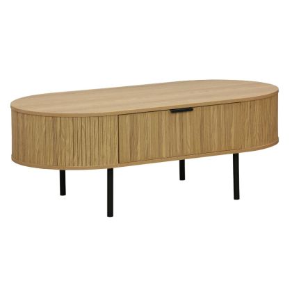 Холна маса Scandi MDF в натурален цвят с метални крака 118x60x44cm