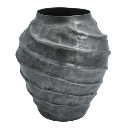 Metal decorative vase FL1605 in grey color, size 25x29cm