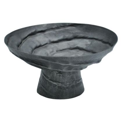 Metal decorative footed plate FL1060 in graphite color, size 26x18cm