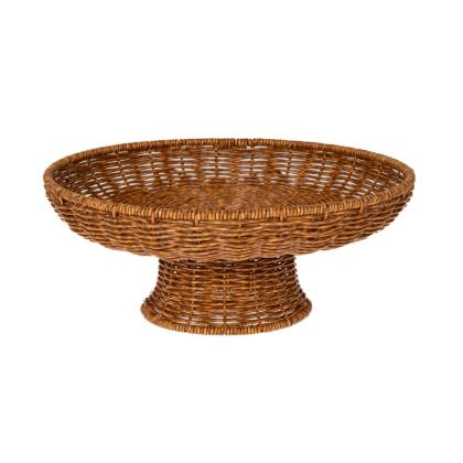 BROWN PE RATTAN TRAY D32X12,5CM