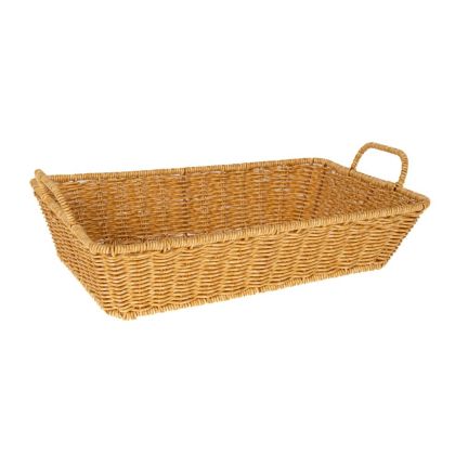 CREAM PE RATTAN RECTANGULAR BASKET 37X27X8,5 12CM