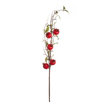 DECO ARTIFICIAL FLOWER W RED POMEGRANATES 100CM