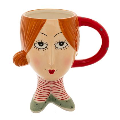 MULTICOLOR CERAMIC MUG GIRL DESIGN 15X9X15CM