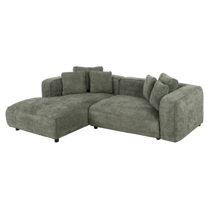 ЪГЛОВ (ЛЯВ) ДИВАН 3-МЕСТЕН GRACE HM3280.05L ЗЕЛЕН ПЛАТ 252x105-160x70-90Hcm