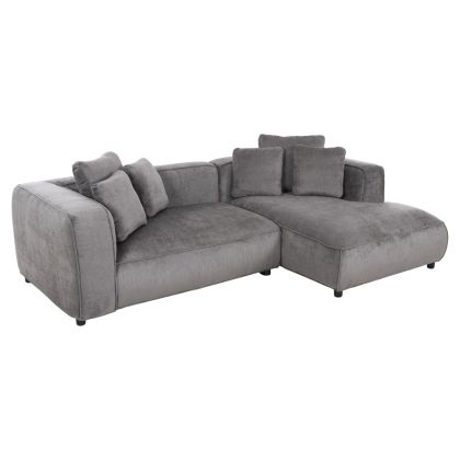 ЪГЛОВ ДИВАН 3-МЕСТЕН GRACE HM3280.03R СИВ ПЛАТ 252x105-160x70-90Hcm