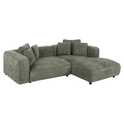 ЪГЛОВ ДИВАН 3-МЕСТЕН GRACE HM3280.05R ЗЕЛЕН ПЛАТ 252x105-160x70-90Hcm