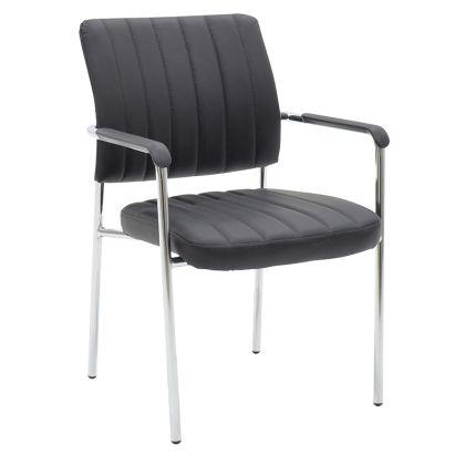 Lifelong PU guest chair black-chrome leg