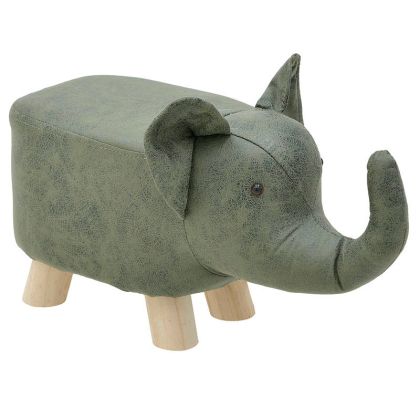 Stool elephant Eldi grey wood-pu 56x23x26cm