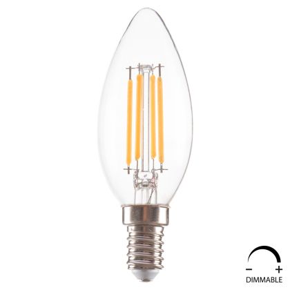 Крушка LED ФИЛАМЕНТ 4W E14 3000K ПРОЗРАЧНА DIMMABLE HM4048.01