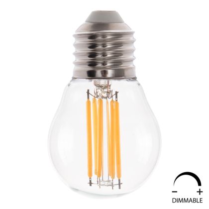 Крушка LED ФИЛАМЕНТ 6W E27 3000K ПРОЗРАЧНА DIMMABLE HM4046.01