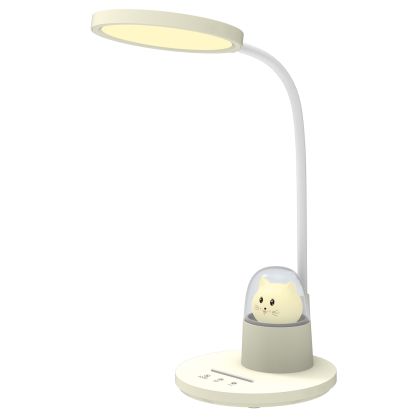 ДЕТСКА НАСТОЛНА ЛАМПА LED BADOO CAT FIGURE LIGHT HM4449.04 МЕКА ЖЪЛТО-БЯЛА ABS