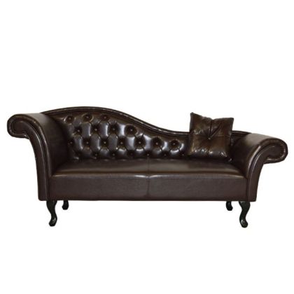 Лежанка T. Chesterfield Niovi лява тъмно кафява HM3007.01