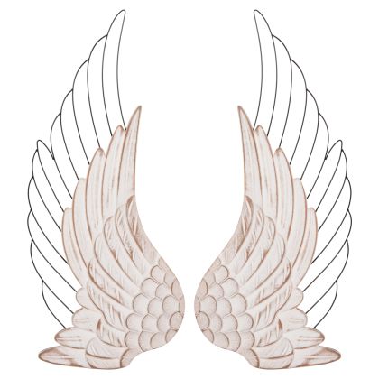 СТЕННА ДЕКОРАЦИЯ WINGS HM4223 МЕТАЛ/MDF 39X1,5X92HCM