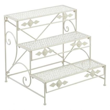 METAL FLOWER STAND IN CREAM COLOR