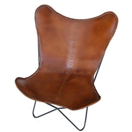 LEATHER CHAIR IN BROWN COLOR 75X87X86