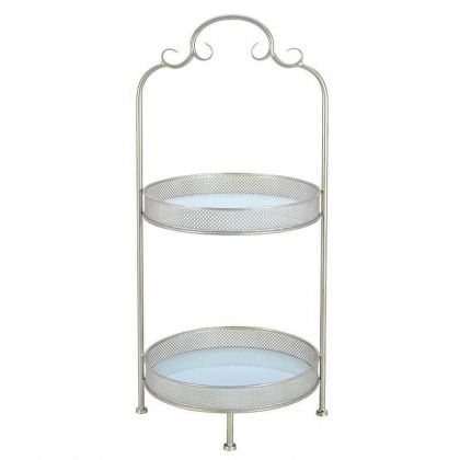METAL 2 TIER PLATE IN CHAMPAGNE COLOR 37X37X79