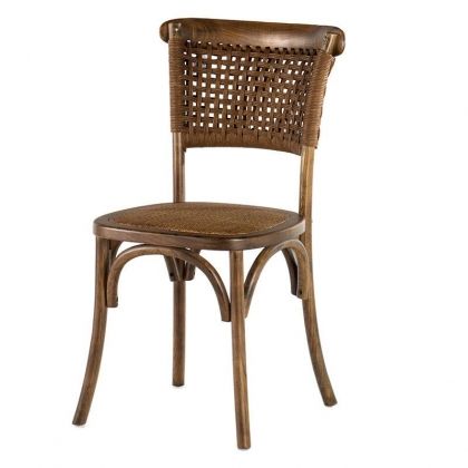 WOODEN CHAIR IN BROWN COLOR W/RATTAN 45X42X90