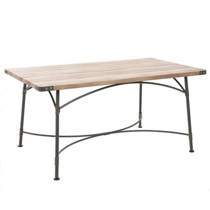 WOODEN/METAL TABLE IN BROWN COLOR 160X80X76